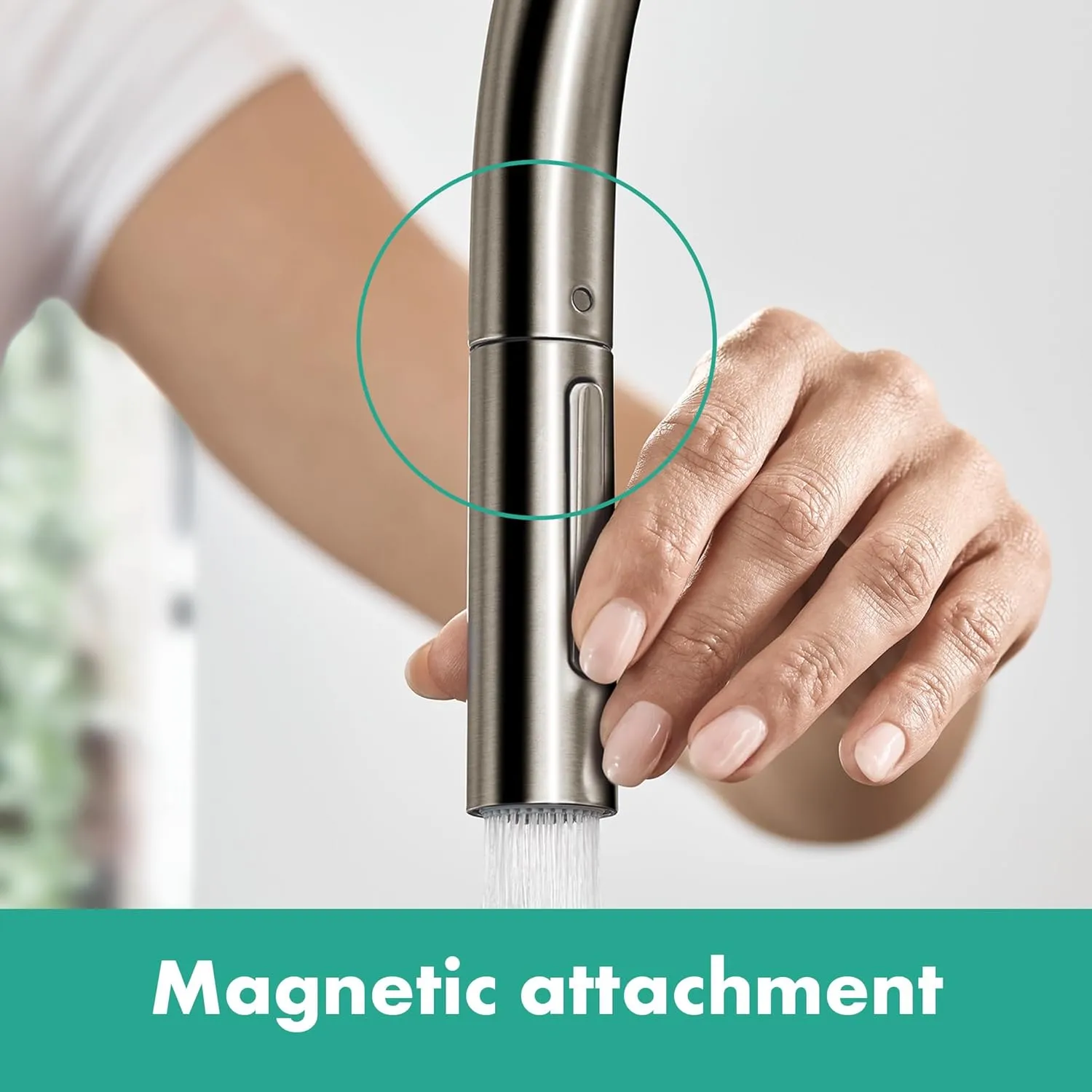 hansgrohe Talis N Black High Arc Kitchen Faucet, Kitchen Faucets with Pull Down Sprayer, Faucet for Kitchen Sink, Magnetic Docking Spray Head, Brushed Black Chrome 72800341