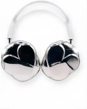 Heart AirPods Max Cover, Airpod Max Attachments, Headphones Case for Airpods Max Cute Airpod Pro Max Ear Covers Protective Accessories Chrome Attachments