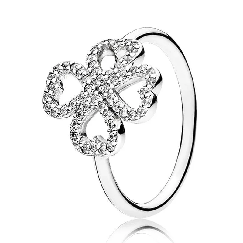 Hearts Of Halo Clover Rings