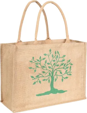 Heavy Duty Reusable Jute Burlap Tote Bags 17x12.50x7 inches for Shopping Grocery Wedding Welcome Gifts Beach & More