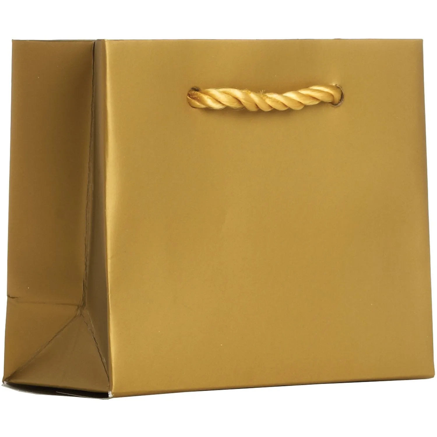 Heavyweight Solid Color Tiny Gift Bags, Matte Metallic Gold by Present Paper