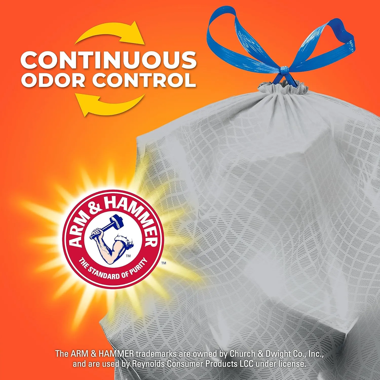 Hefty Ultra Strong Made with 50% Recovered Materials* Tall Kitchen Trash Bags, Gray, Clean Burst, 13 Gallon, 80 Count