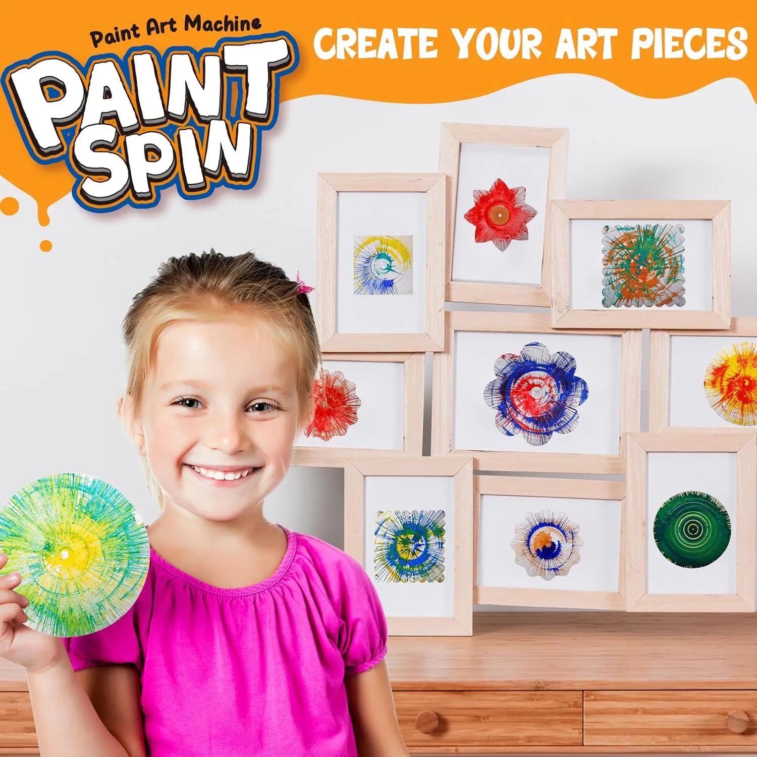 Hewaurorion Paint Spin Art Machine Kit for Kids, Arts & Crafts Painting Spinner Toys Kits Sets for Boys & Girls Ages 6 7 8 9 Year Old Purple