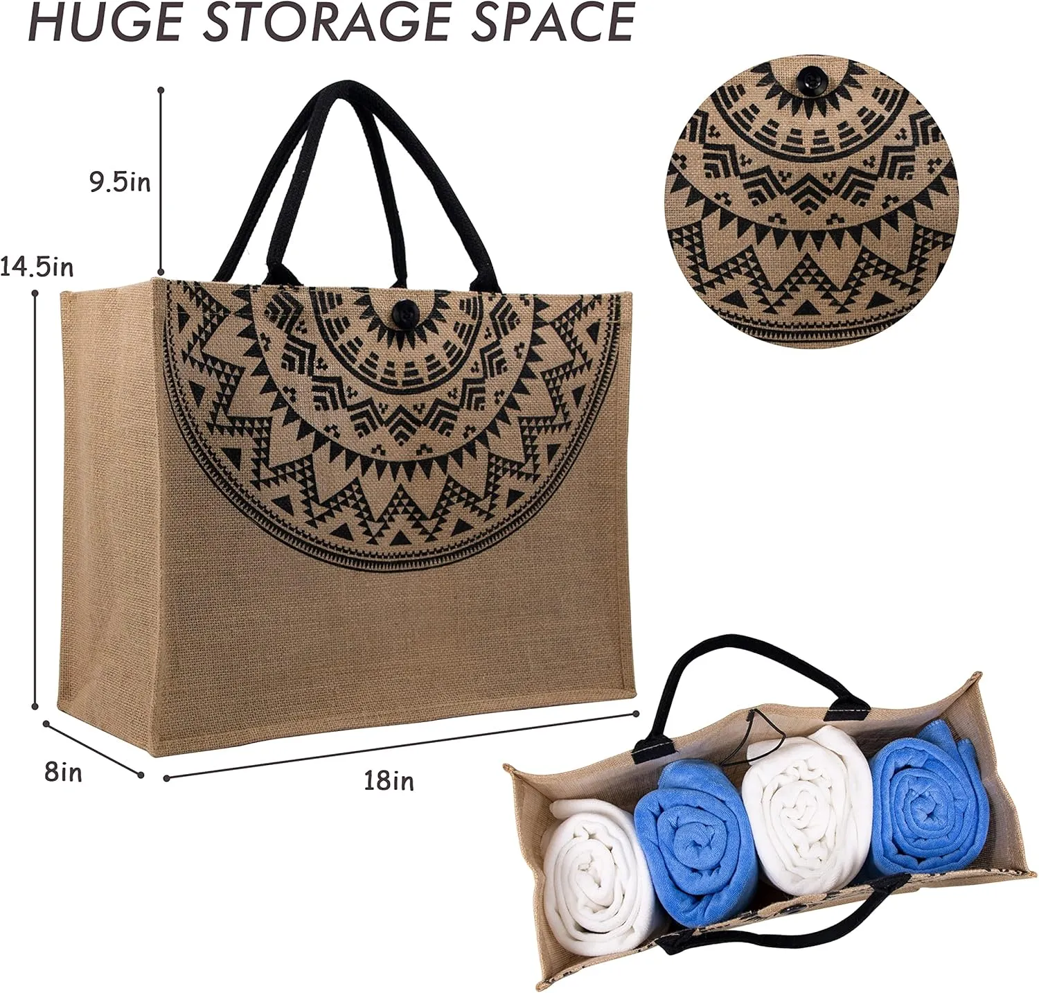 Hibala Woven Large Beach Bag Straw Bag Beach Tote Handmade Weaving Shoulder Bag Tassel Bag Handbag