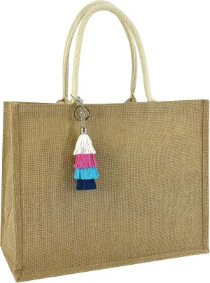 Hibala Woven Large Beach Bag Straw Beach Tote Handmade Weaving Shoulder Tassel Bag Handbag