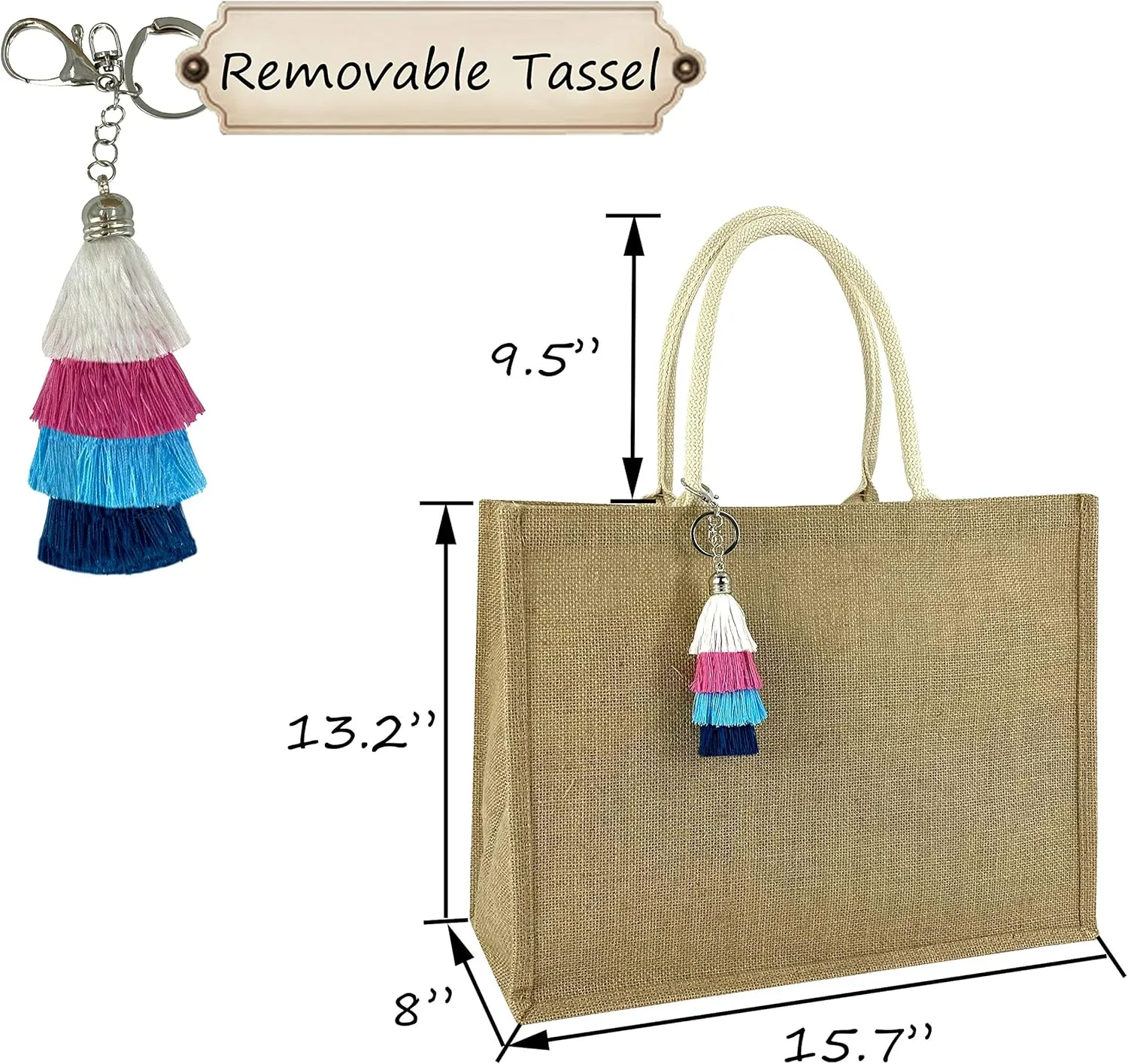 Hibala Woven Large Beach Bag Straw Beach Tote Handmade Weaving Shoulder Tassel Bag Handbag