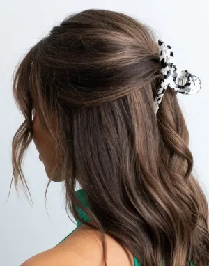 Holiday - ROMA MARBLE HAIR CLAW - BLACK   WHITE - HA51
