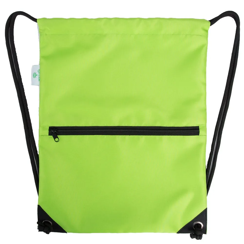 HOLYLUCK Drawstring Backpack Bag Sport Gym Sackpack Green HLC001
