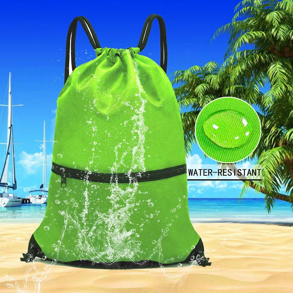 HOLYLUCK Drawstring Backpack Bag Sport Gym Sackpack Green HLC001