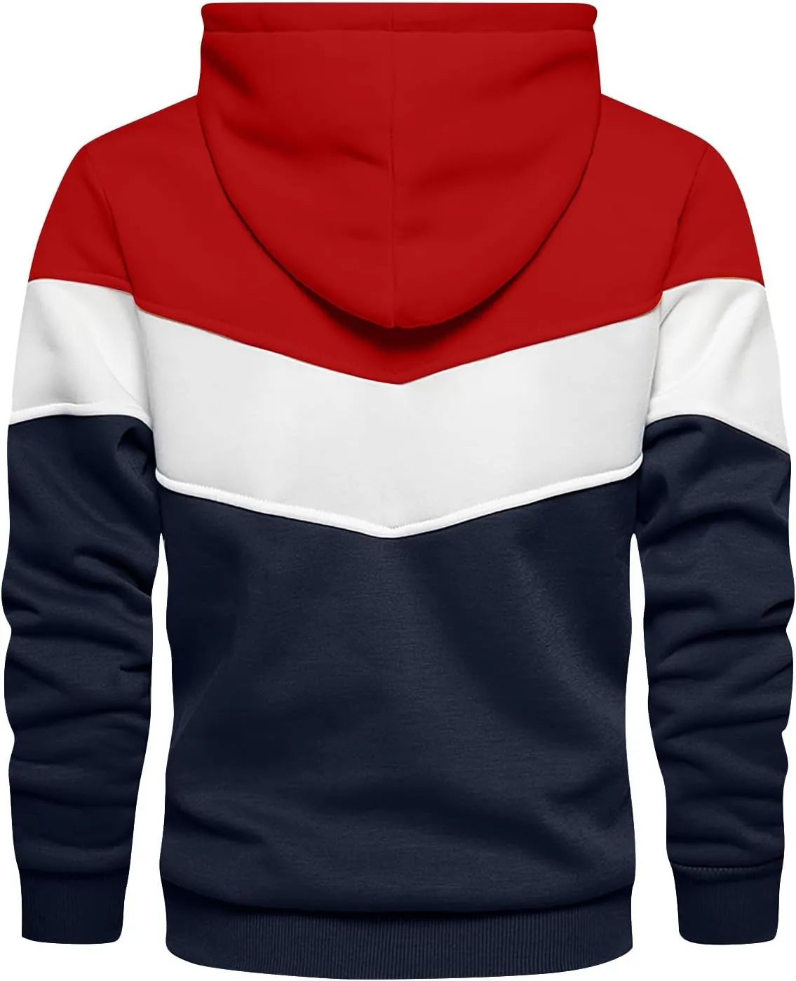 Hoodies for Men Winter Drawstring Pullover Hooded Streetwear Lightweight Sweatshirts Casual Long Sleeve Color Block