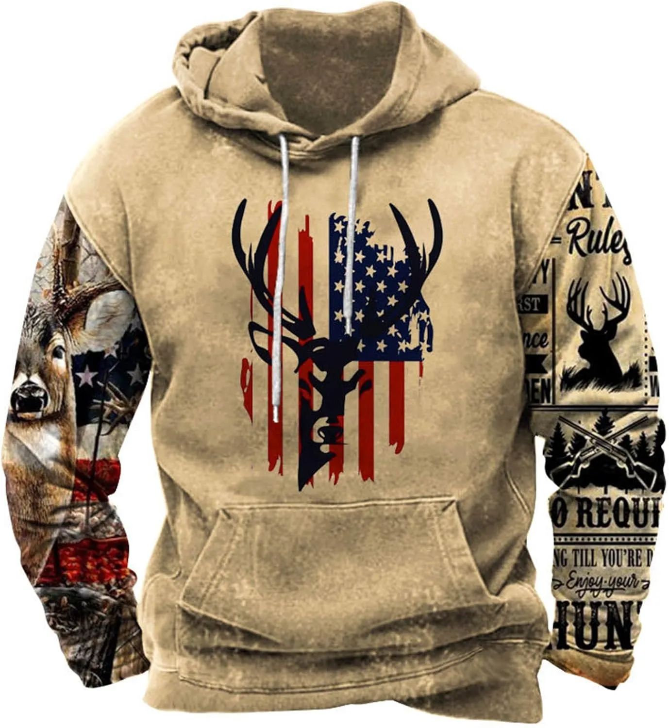 Hoodies Graphic for Men 2023 Drawstring Long Sleeve Western Aztec Ethnic Hooded Sweatshirts Ethnic Print Pullover
