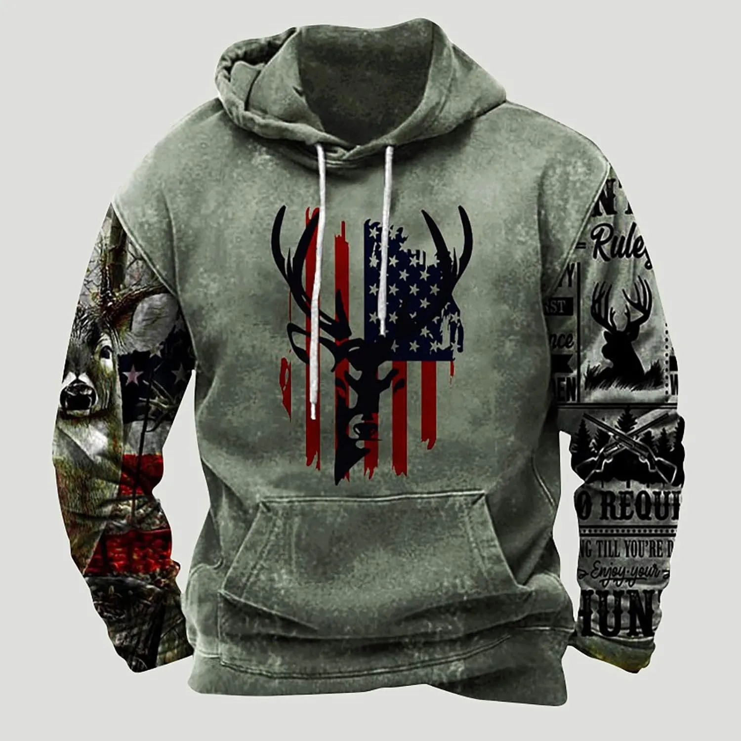 Hoodies Graphic for Men 2023 Drawstring Long Sleeve Western Aztec Ethnic Hooded Sweatshirts Ethnic Print Pullover