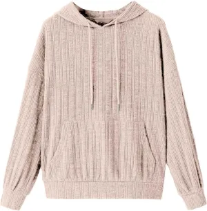 Hoodies Pullover Tops for Women Fashion Drawstring Long Sleeve Sweatshirt with Pockets Casual Solid Color Sweatshirts