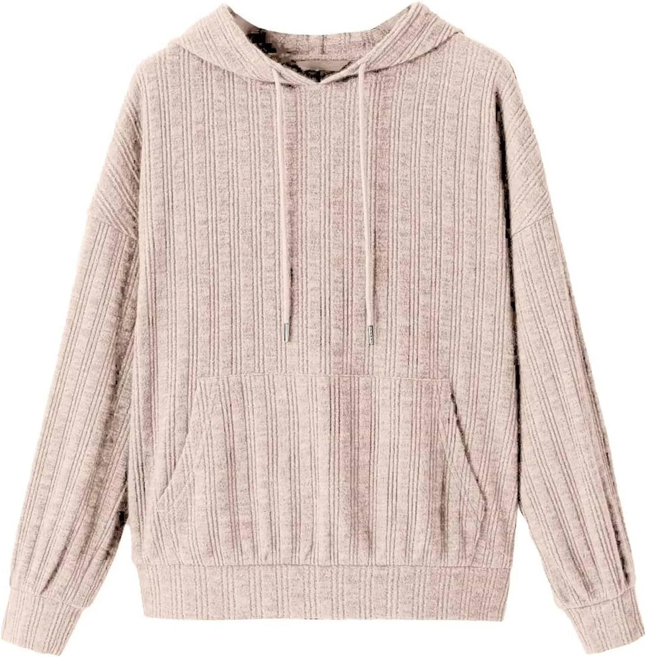Hoodies Pullover Tops for Women Fashion Drawstring Long Sleeve Sweatshirt with Pockets Casual Solid Color Sweatshirts