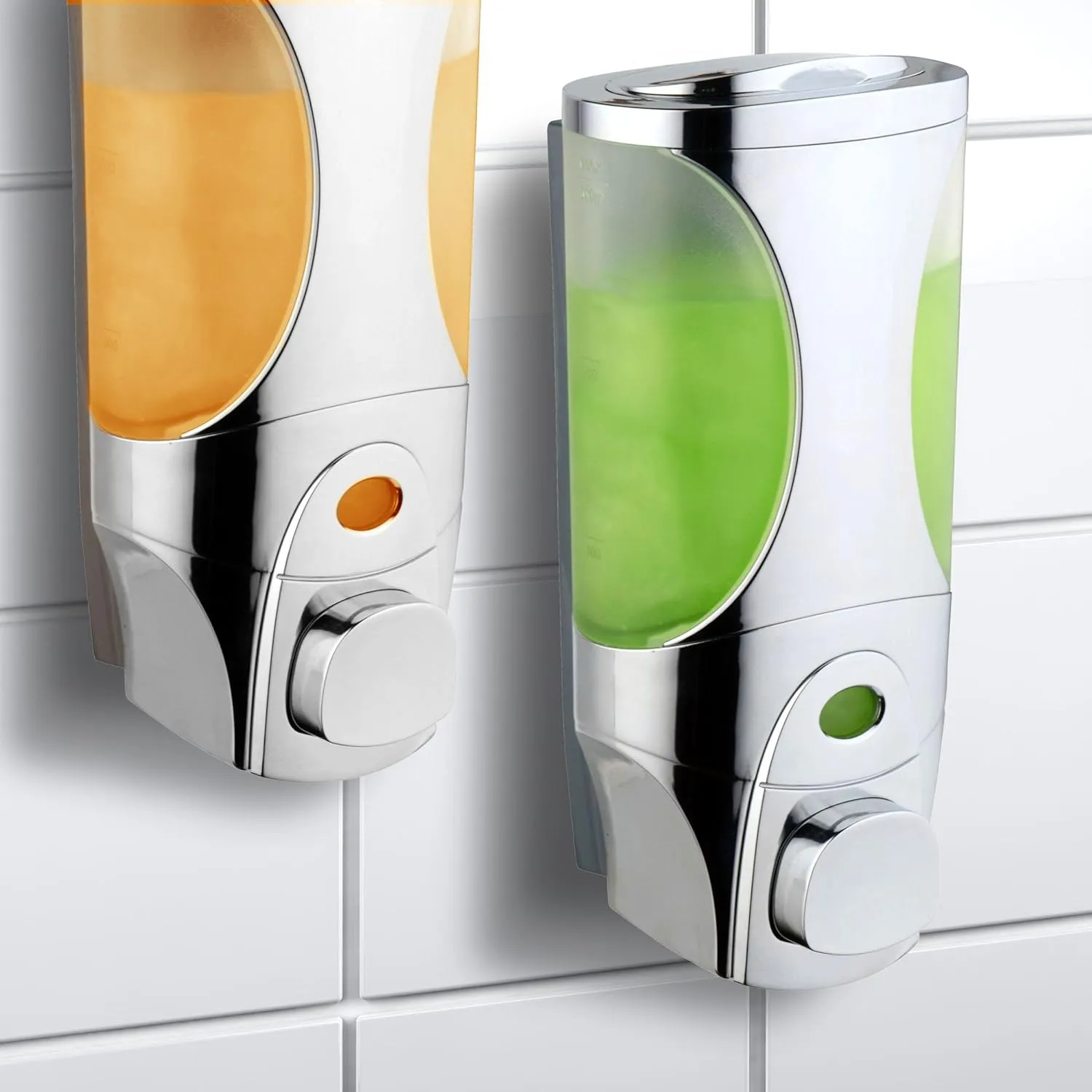 HotelSpa Curves Luxury Soap/Shampoo/Lotion Modular-Design Shower Dispenser System (Pack of 2)