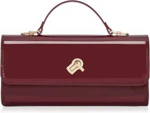 Huralona Women Metallic PU Leather Evening Clutch Purse Square Box Handbag Crossbody Shoulder Bag with Twist Lock Closure