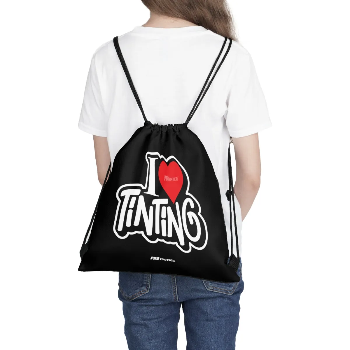 I Love Tinting Outdoor Drawstring Bag