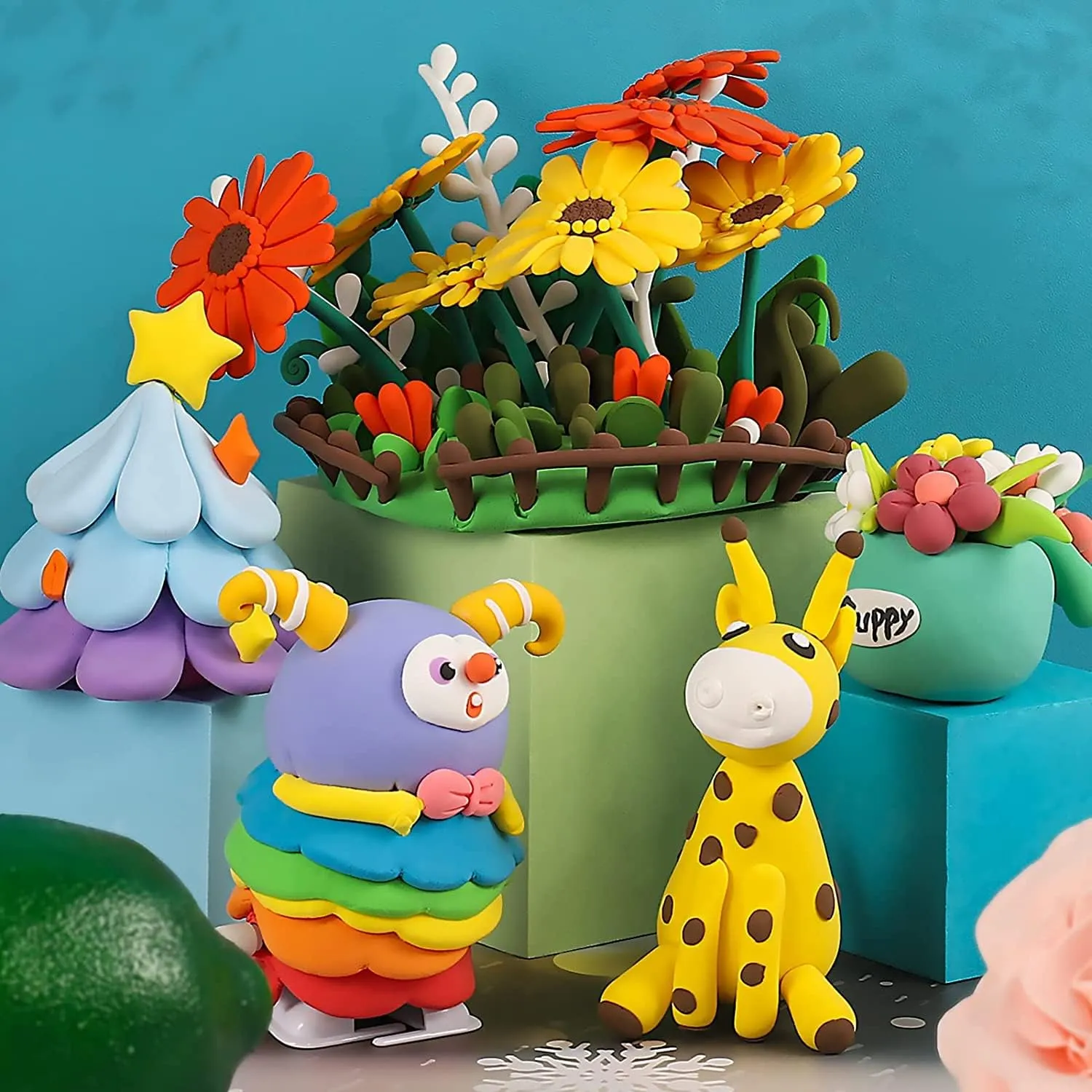 ifergoo Modeling Clay Kits - 65 Colors Air Dry Clay, DIY Molding Magic Clay, No-Toixic Kids Air Clay Set for Boys and Girls