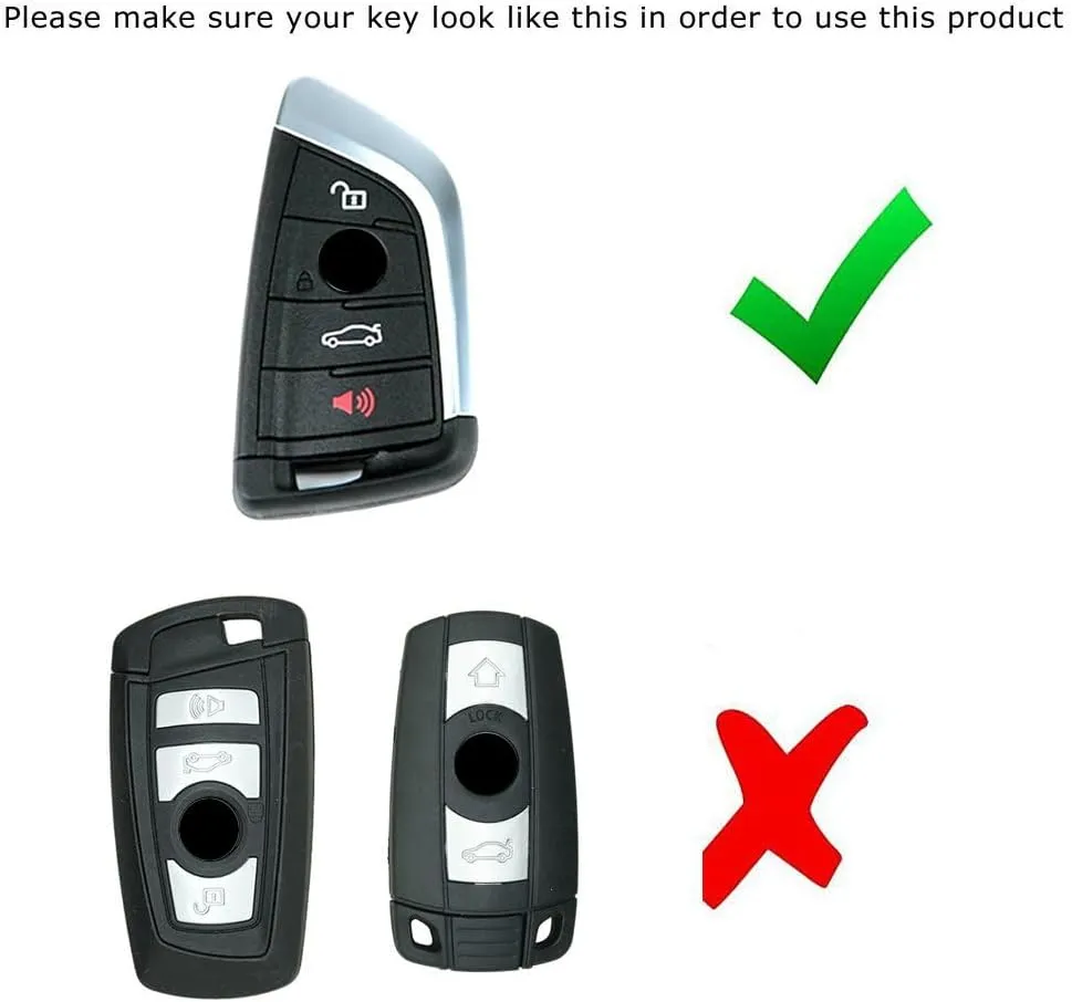 iJDMTOY Exact Fit Gloss Metallic Carbon Fiber Pattern Smart Remote Key Fob Shell Compatible with BMW X1 X4 X5 X6, 5 Series, 7 Series; Compatible with Toyota Supra