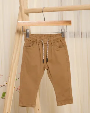 Infant Boys Rust Pull On Chino Pants With Drawcord