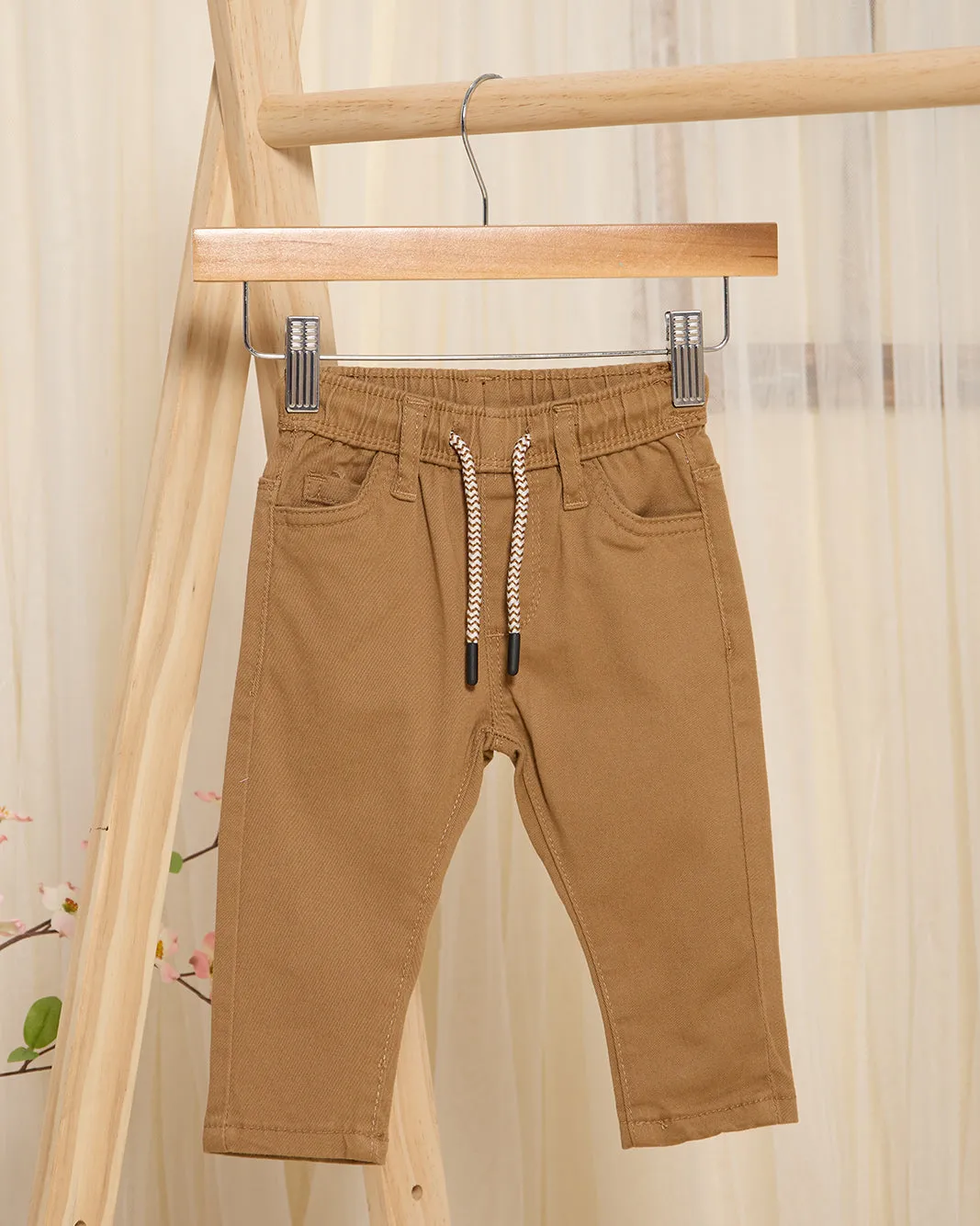 Infant Boys Rust Pull On Chino Pants With Drawcord