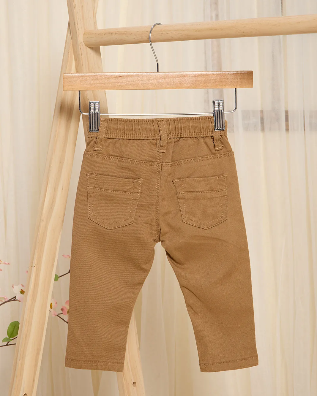 Infant Boys Rust Pull On Chino Pants With Drawcord