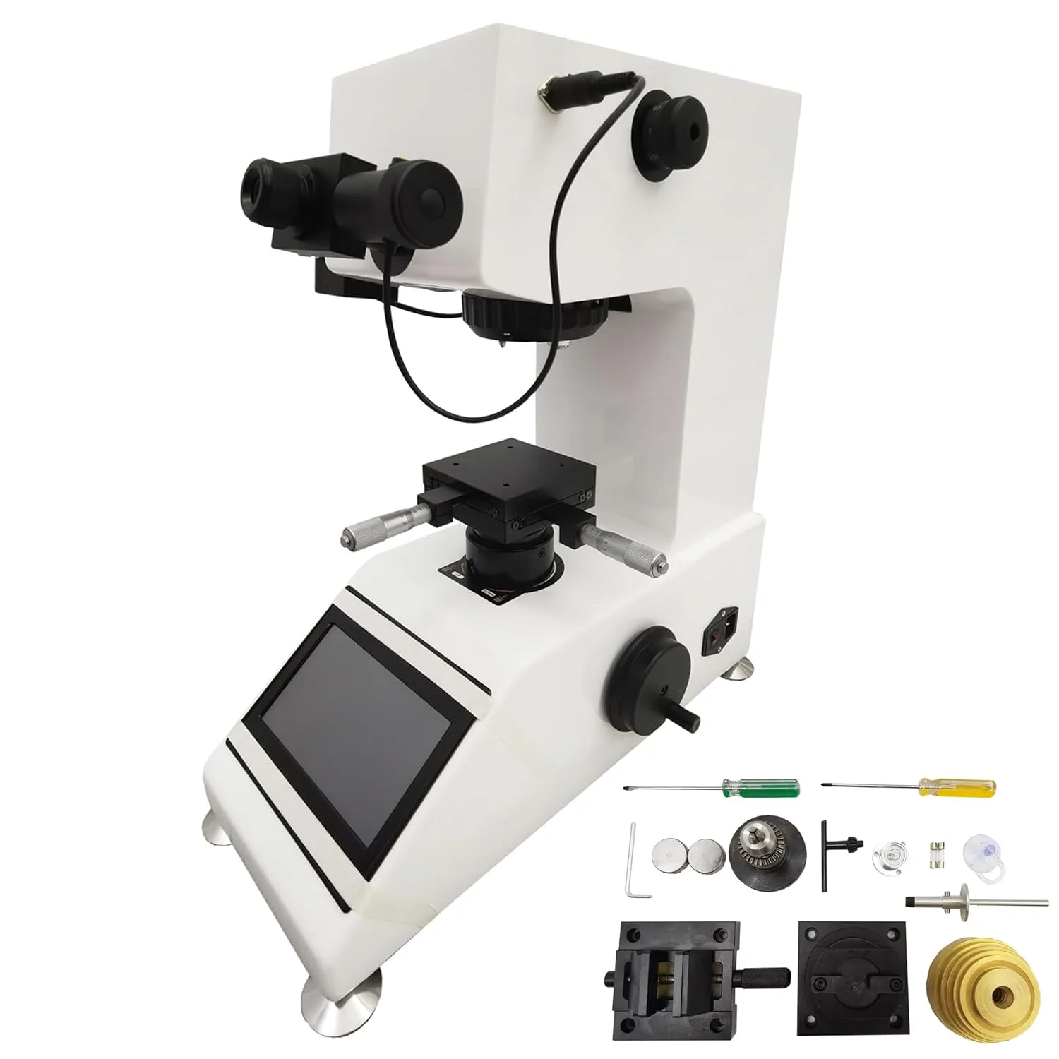 INTSUPERMAI Fully Automatic Micro Vickers Hardness Tester Color Touch Screen Vickers Hardness Tester 100X, 400X Test Microscope Magnification