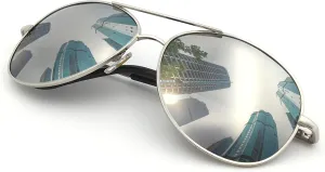 J S Premium Military Style Classic Aviator Sunglasses, Polarized, 100% UV protection for Men Women