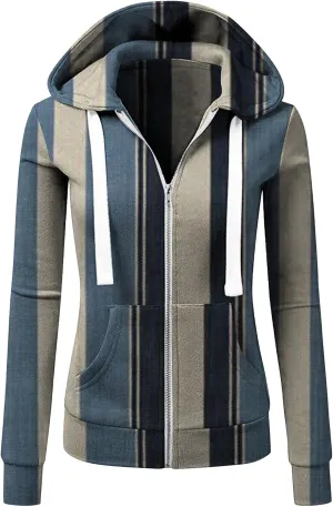 JEsilunmaMY Women's Color Block Winter Cotton Hoodies Long Sleeve Athletic Hooded Sweatshirt Slim Workout Drawstring Jacket