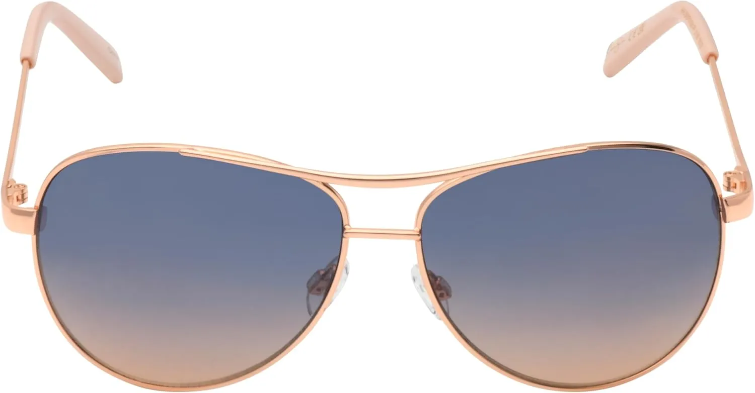 Jessica Simpson Women's J106 Iconic Metal Aviator Pilot Sunglasses with UV400 Protection