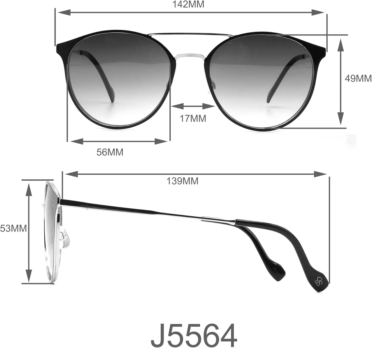 Jessica Simpson Women's J6222 Vintage Metal Round Sunglasses