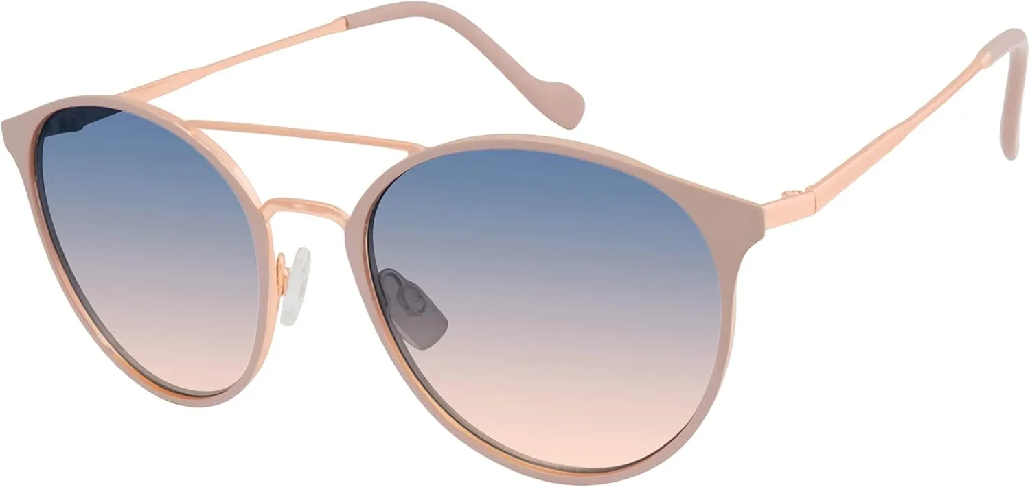 Jessica Simpson Women's J6222 Vintage Metal Round Sunglasses