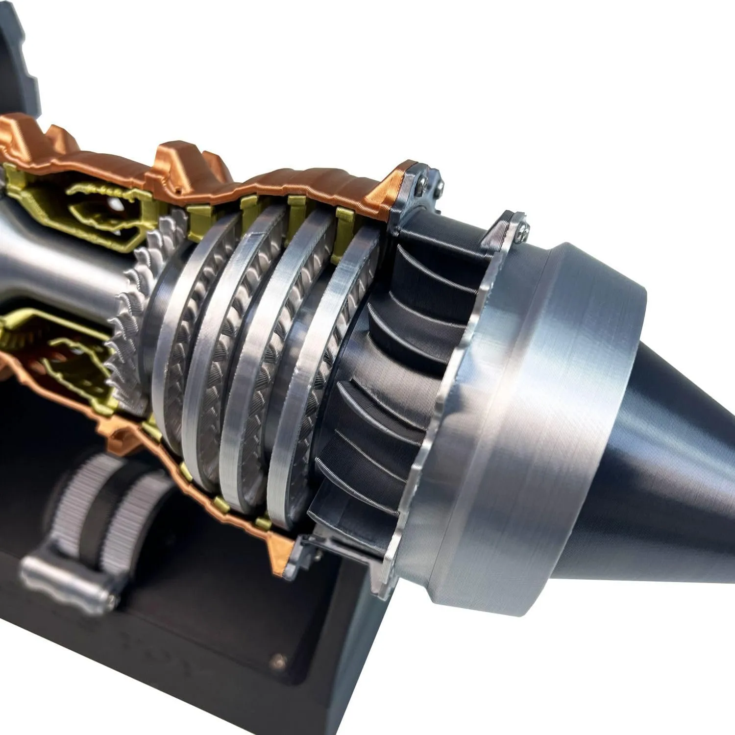 Jet Aircraft Turbofan Turbojet Engine Model Kit, 3D DIY Printed Electric Structures, Aero Mechanical Science, Gift, Education Display, Desktop Toy (Pushrod TR-900 Engine, 11 in)