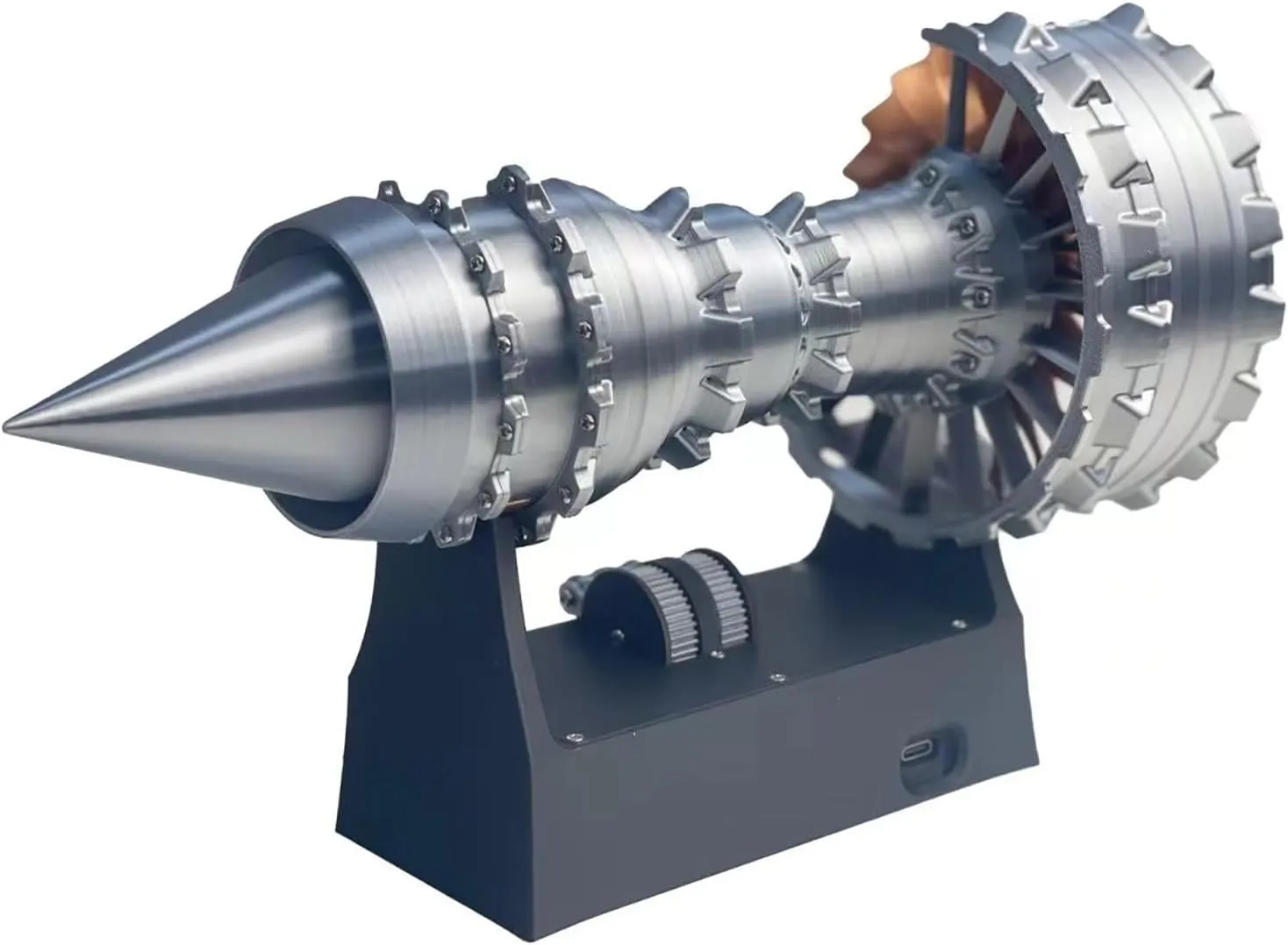 Jet Aircraft Turbofan Turbojet Engine Model Kit, 3D DIY Printed Electric Structures, Aero Mechanical Science, Gift, Education Display, Desktop Toy (Pushrod TR-900 Engine, 11 in)