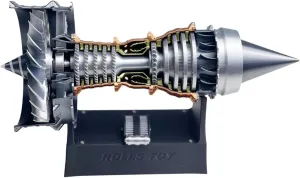 Jet Aircraft Turbofan Turbojet Engine Model Kit, 3D DIY Printed Electric Structures, Aero Mechanical Science, Gift, Education Display, Desktop Toy (Pushrod TR-900 Engine, 11 in)