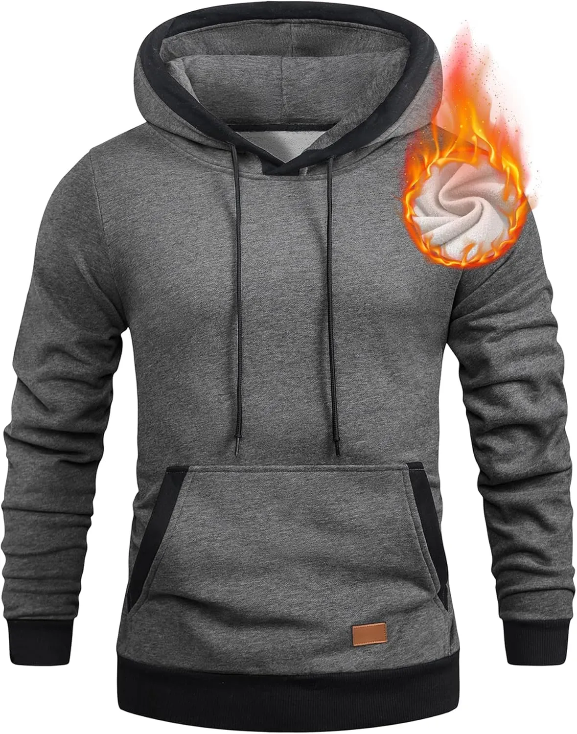 JMIERR Men's Cotton Casual Hoodies Sweatshirts Fashion Long Sleeve Drawstring Fleece Pullover Hoodie with Pockets