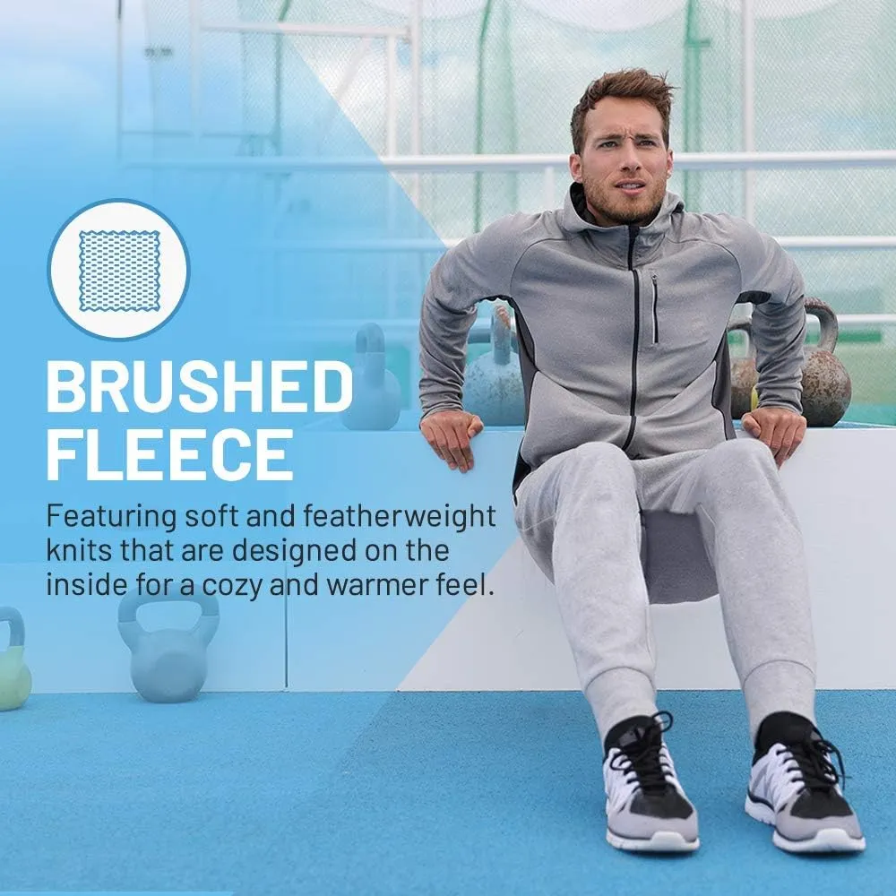 JMR Men's Fleece Sweatpants and Jogger Pants with Side Pockets for Winter Cycling, Gym Training, or Everyday Use