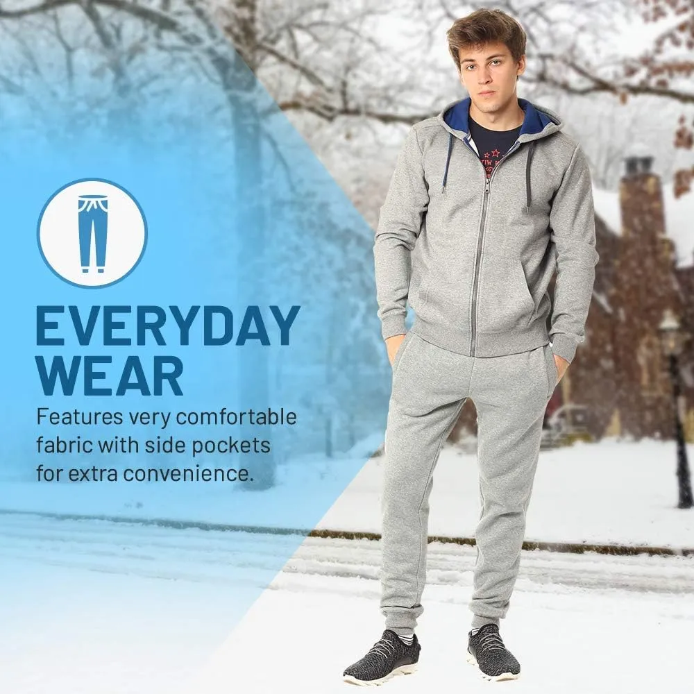 JMR Men's Fleece Sweatpants and Jogger Pants with Side Pockets for Winter Cycling, Gym Training, or Everyday Use