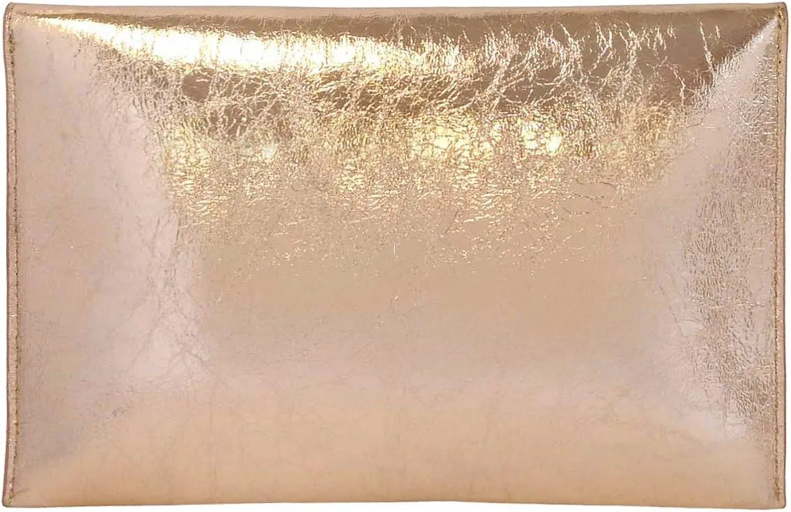 JNB Crushed Metallic Envelope Clutch