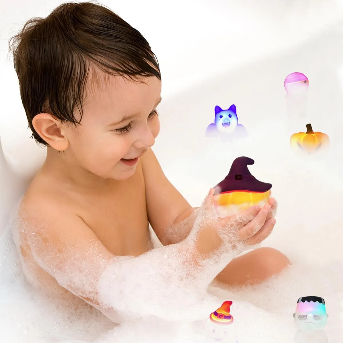 Jofan 6 Pack Halloween Light Up Bath Toys Halloween Toys for Kids Toddlers Boys Girls Halloween Party Favors Halloween Treat Bags Gifts