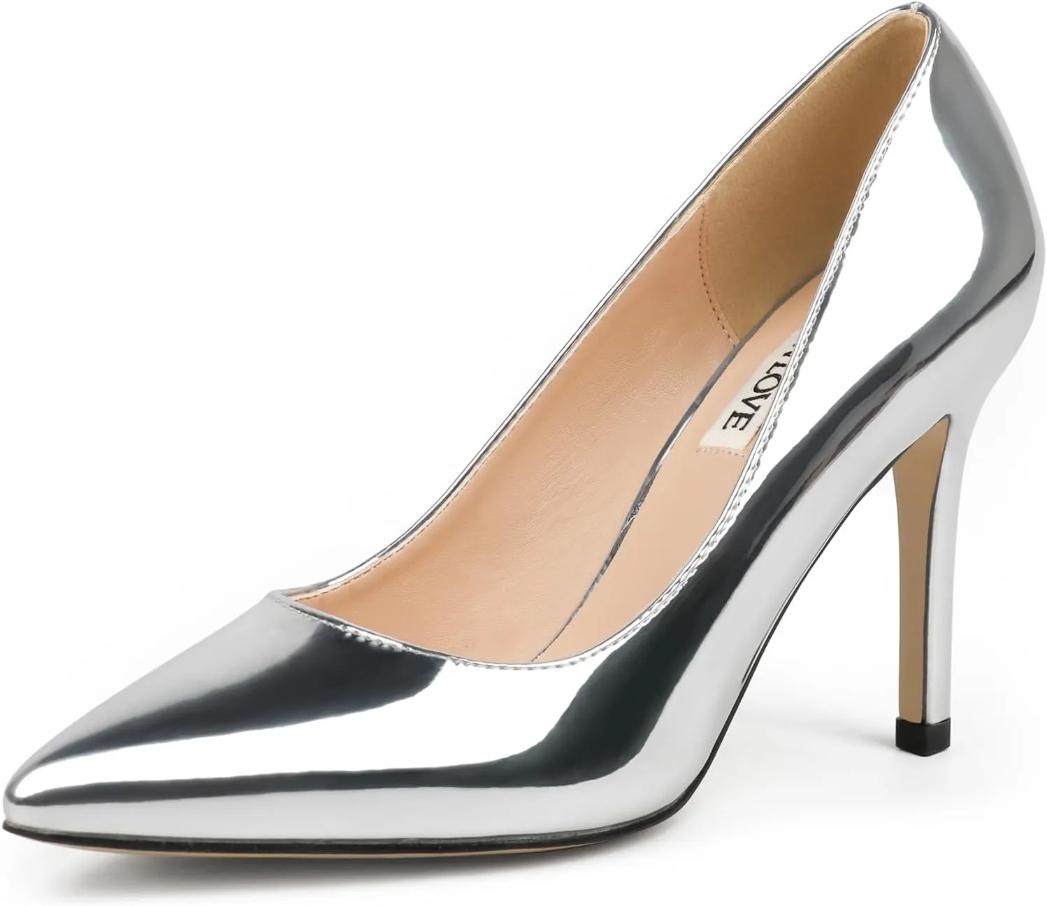 JOY IN LOVE Women's Pumps Shoes 3.5" High Heels Pointy Toe Stiletto Pumps