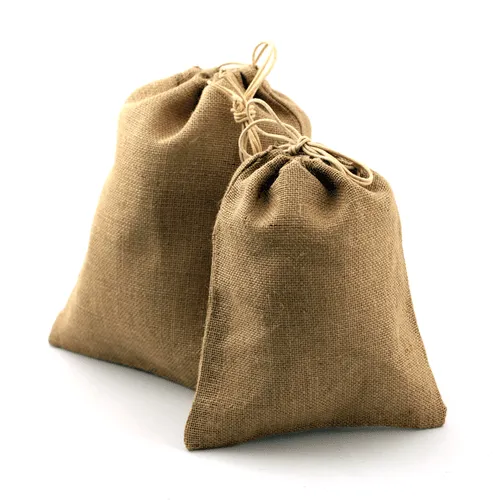 Jute Bags with Jute Strings (12 Pack)