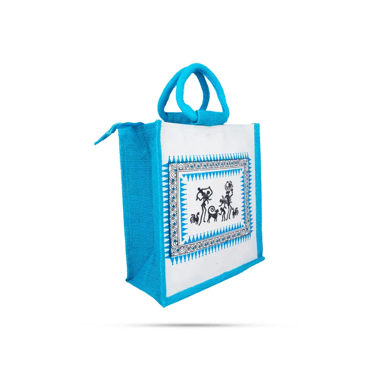 Jute Handbag with Zip - 10.5 x 10 Inches | Jute Tote Bag/ Jute Carry Bag for Women