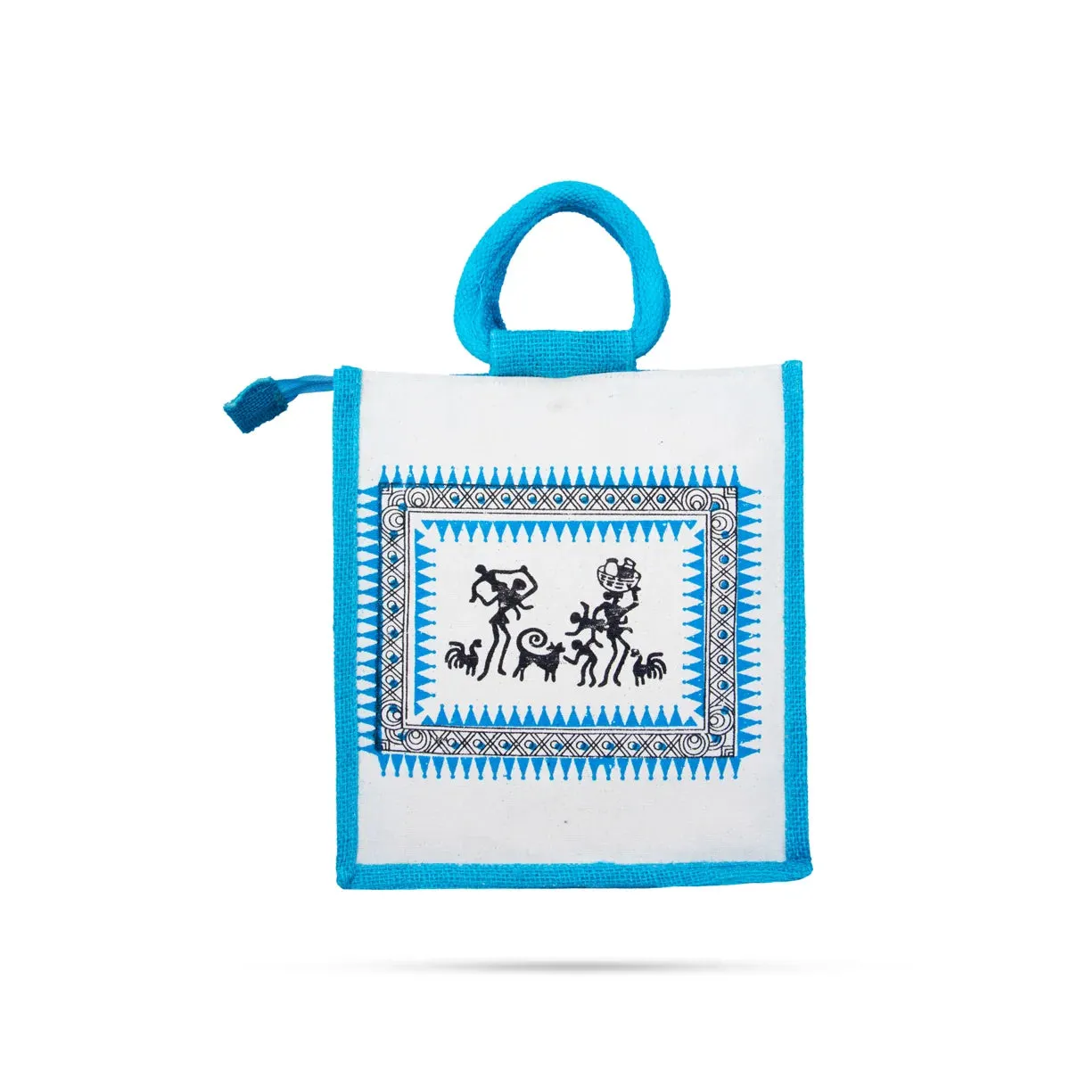 Jute Handbag with Zip - 10.5 x 10 Inches | Jute Tote Bag/ Jute Carry Bag for Women