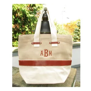 Jute Leather Tote Bag
