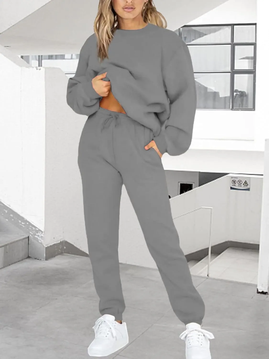 KANSOON Sweatsuits for Women Set 2 Piece Jogging Suit Long Sleeve Pullover Sweatshirts Sweatpants Tracksuit Casual Outfits