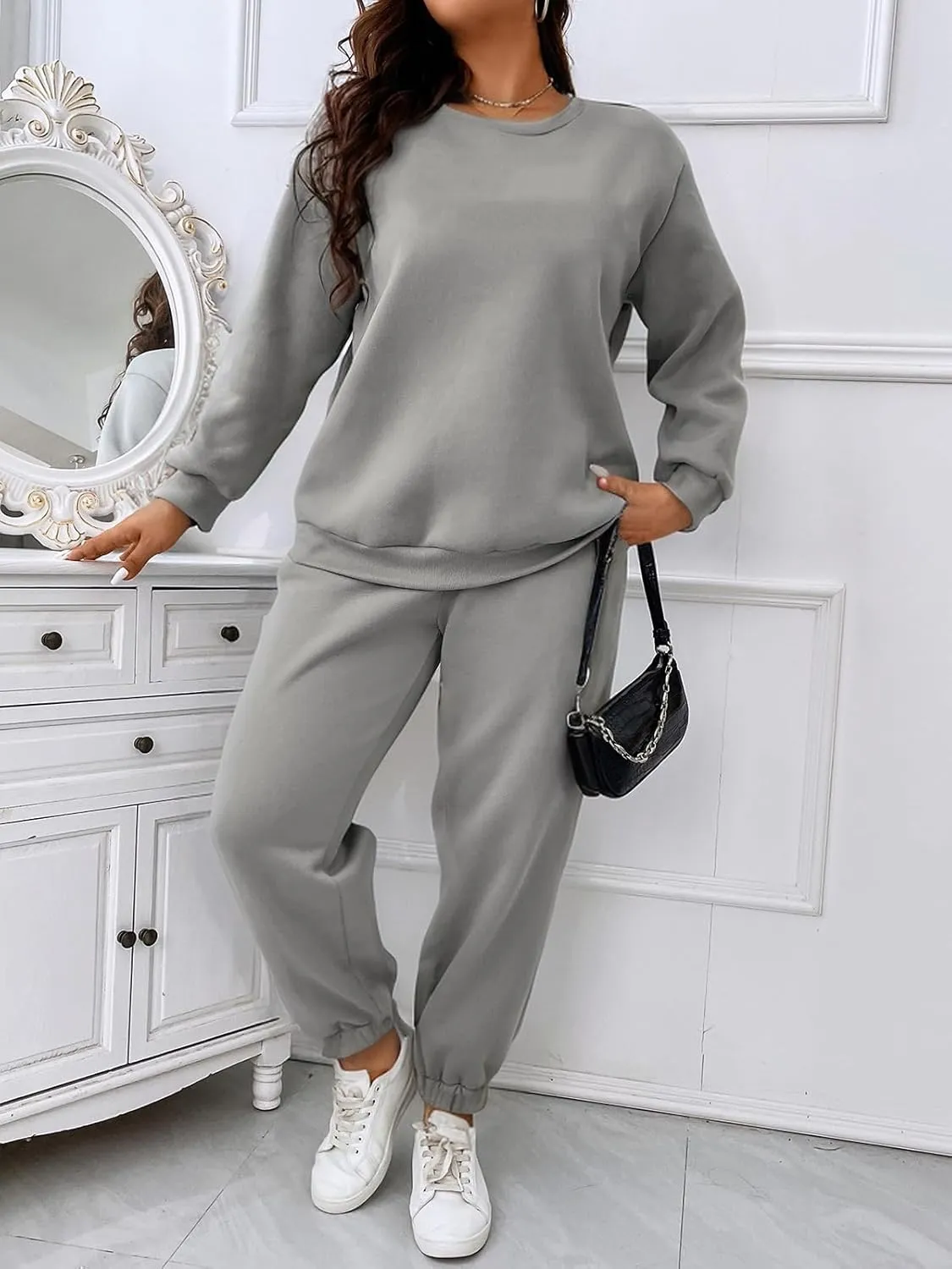 KANSOON Sweatsuits for Women Set 2 Piece Jogging Suit Long Sleeve Pullover Sweatshirts Sweatpants Tracksuit Casual Outfits