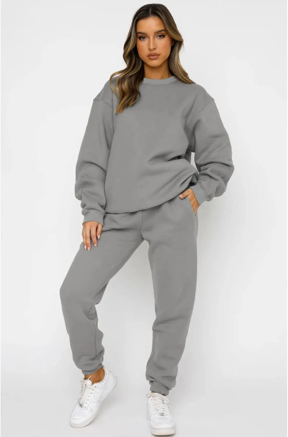 KANSOON Sweatsuits for Women Set 2 Piece Jogging Suit Long Sleeve Pullover Sweatshirts Sweatpants Tracksuit Casual Outfits