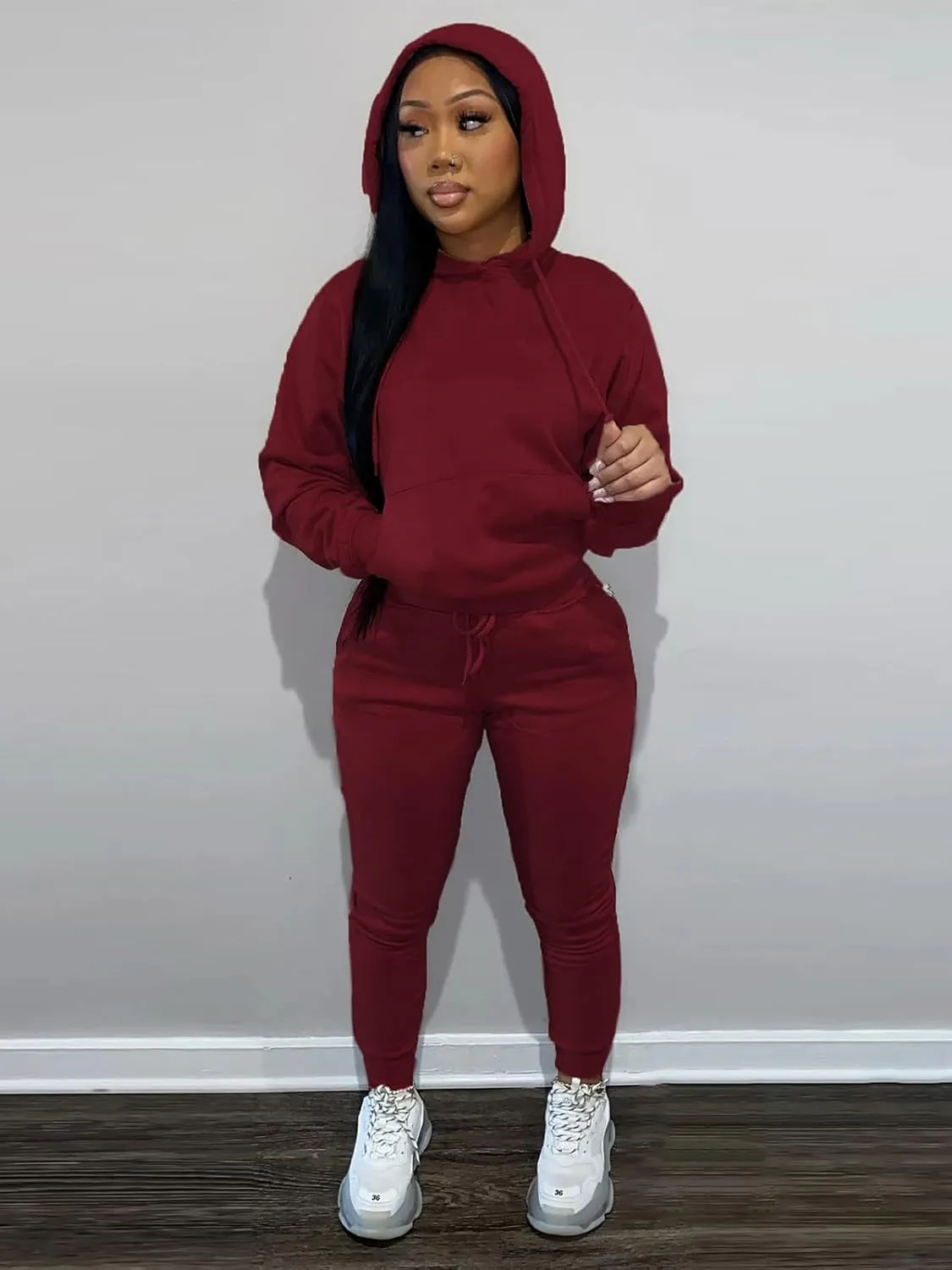 KANSOON Sweatsuits for Women Set 2 Piece Outfits Long Sleeve Hoodie Top and Jogger Pants Tracksuit