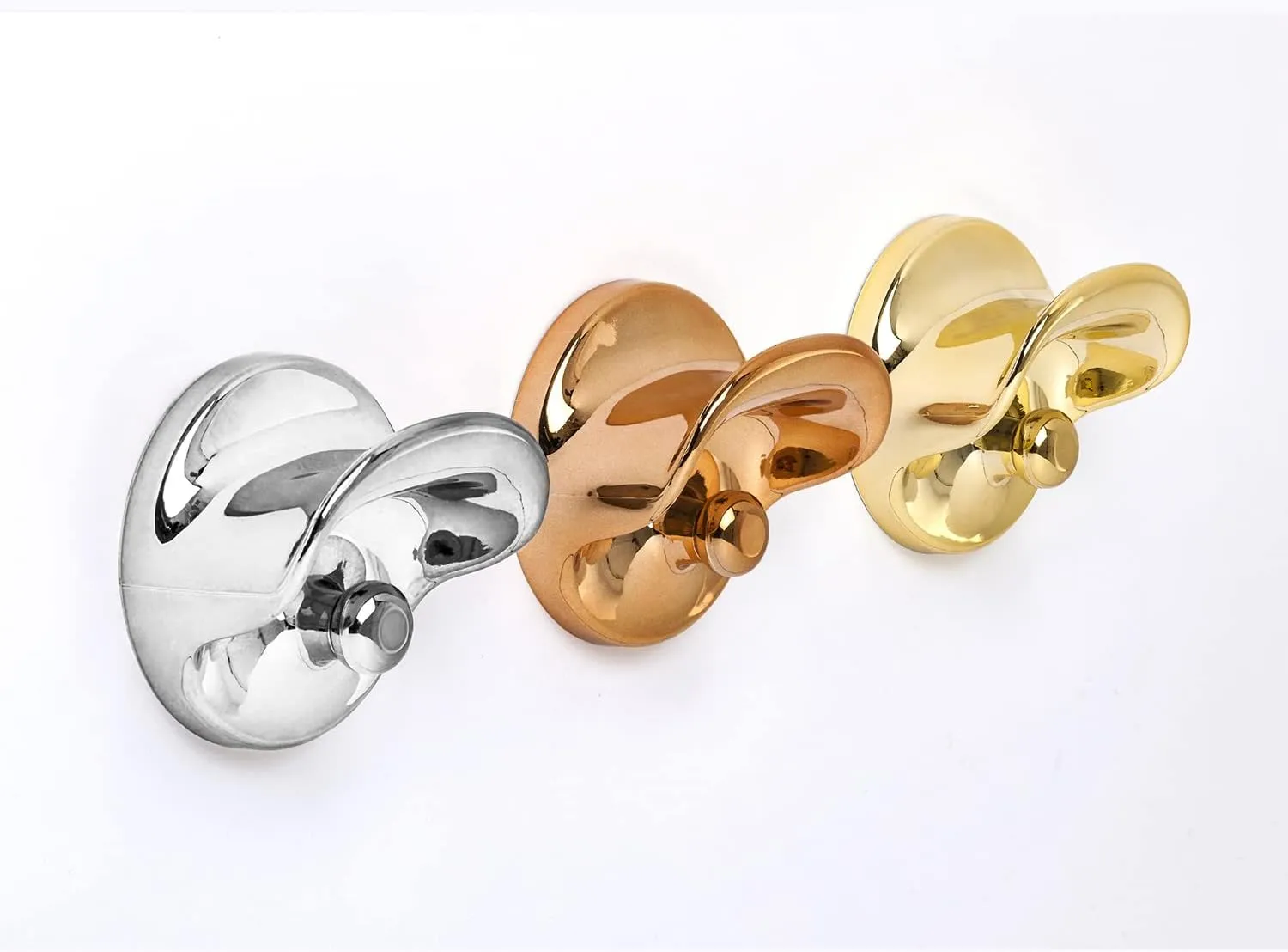Kartell Wall Clothes Hook by Olaf Von Bohr, Pack of 2, Metallic Chrome